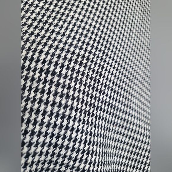 Harvé Benard Micro Houndstooth Black and White Slacks Wool Size 8 Cuff Hem - Picture 11 of 12
